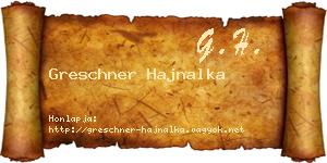 Greschner Hajnalka névjegykártya